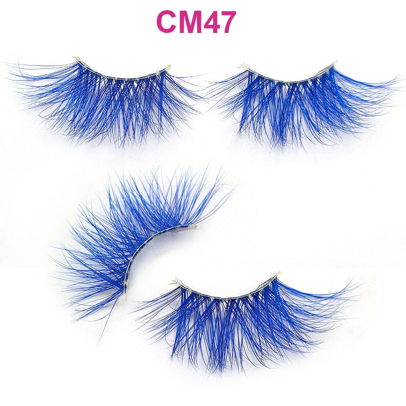 OKAYLASH 3D 6D False Colored Eyelashes Natural Real Mink fluffy Style  Eye lash Extension Makeup Cosplay Colorful Eyelash