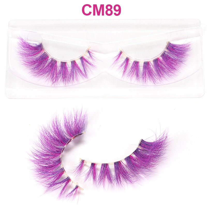 OKAYLASH 3D 6D False Colored Eyelashes Natural Real Mink fluffy Style  Eye lash Extension Makeup Cosplay Colorful Eyelash