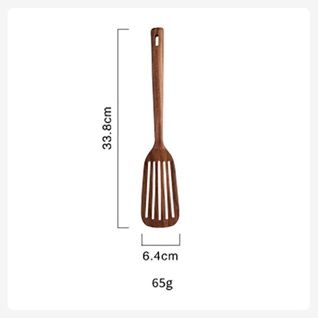 1-7pcs/set  Teak natural wood tableware spoon colander spoon special nano soup skimmer cooking spoon wooden kitchen tool kit