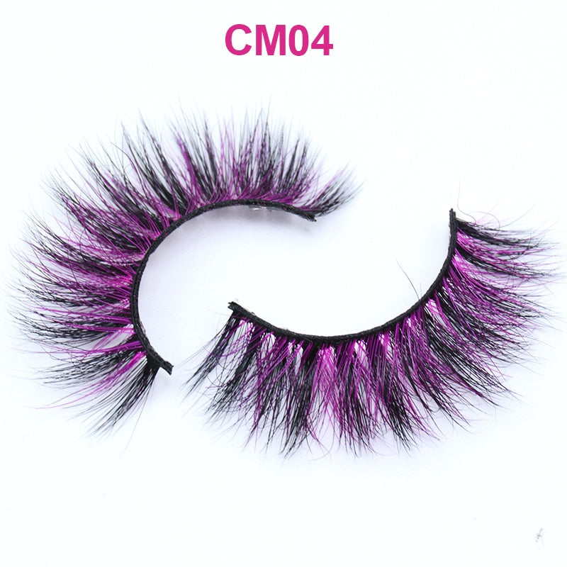 OKAYLASH 3D 6D False Colored Eyelashes Natural Real Mink fluffy Style  Eye lash Extension Makeup Cosplay Colorful Eyelash