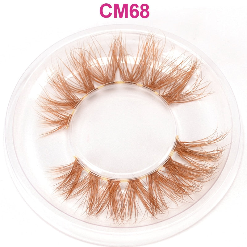 OKAYLASH 3D 6D False Colored Eyelashes Natural Real Mink fluffy Style  Eye lash Extension Makeup Cosplay Colorful Eyelash