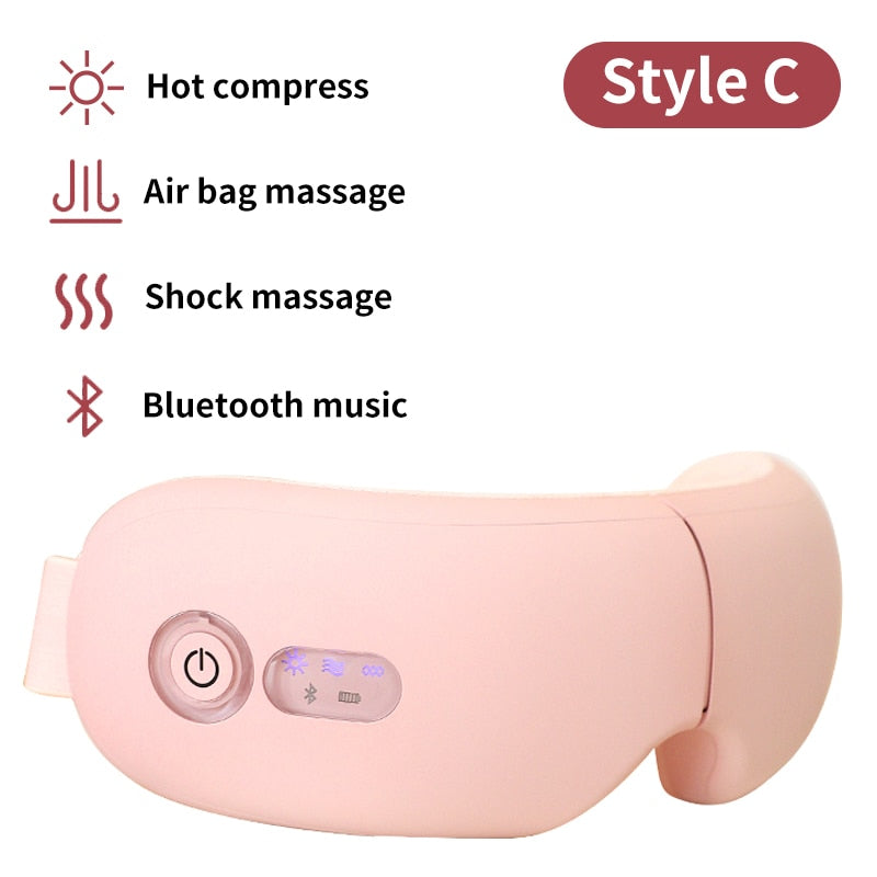 Rechargeable Smart Eye Massager Facial Massager Bluetooth Music Foldable Air Pressure Heating Massage Relaxation