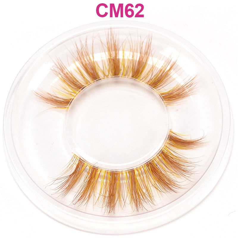 OKAYLASH 3D 6D False Colored Eyelashes Natural Real Mink fluffy Style  Eye lash Extension Makeup Cosplay Colorful Eyelash