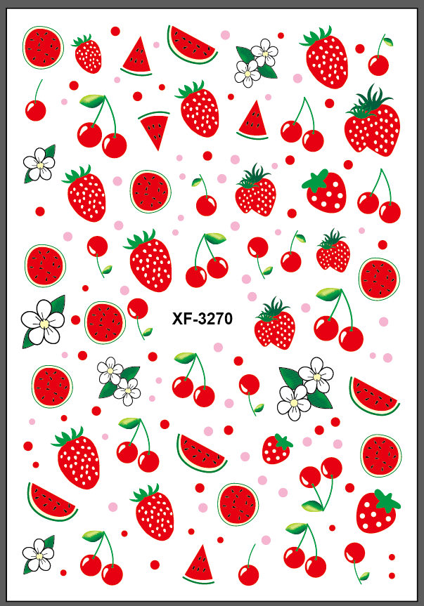 1pc Summer Fruit Strawberry Leaf Flower Flamingo Butterfly Stickers For Nails Water Transfer Watermark Beauty Nail Art Decals