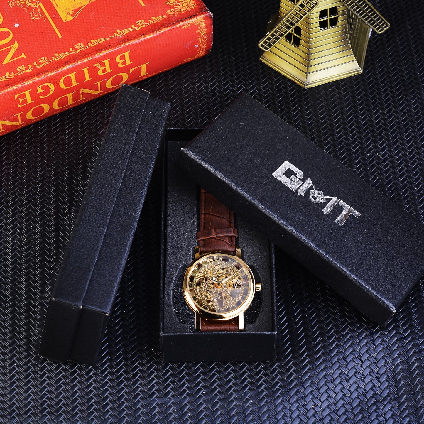 Transparent Golden Case Luxury Men's Watch