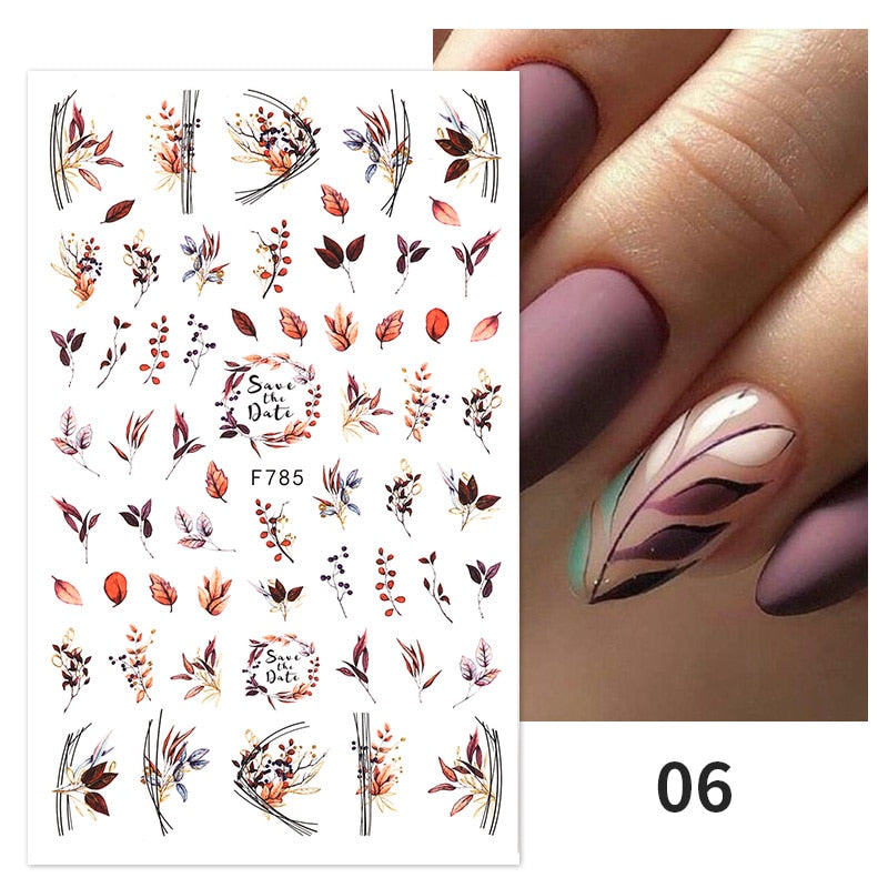 1PC Heart Love Design 3D Nail Sticker English Letter stickers Face Pattern Trasnfer Sliders Valentine&#39;s Day Nail Art Decoration