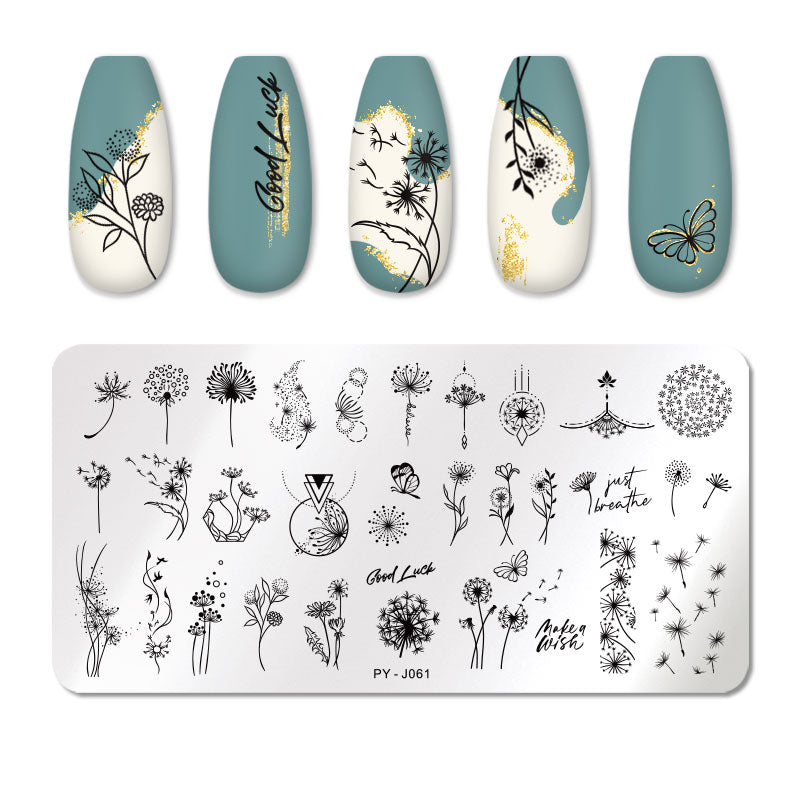 PICT YOU 12*6cm Nail Art Templates Stamping Plate Design Flower Animal Glass Temperature Lace Stamp Templates Plates Image