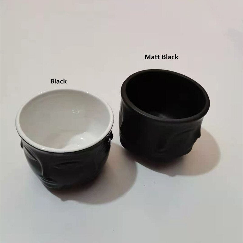 Nordic style Ceramic vase face design Ceramic vase home decor accessories tools Black White Gold plant pot flower pot