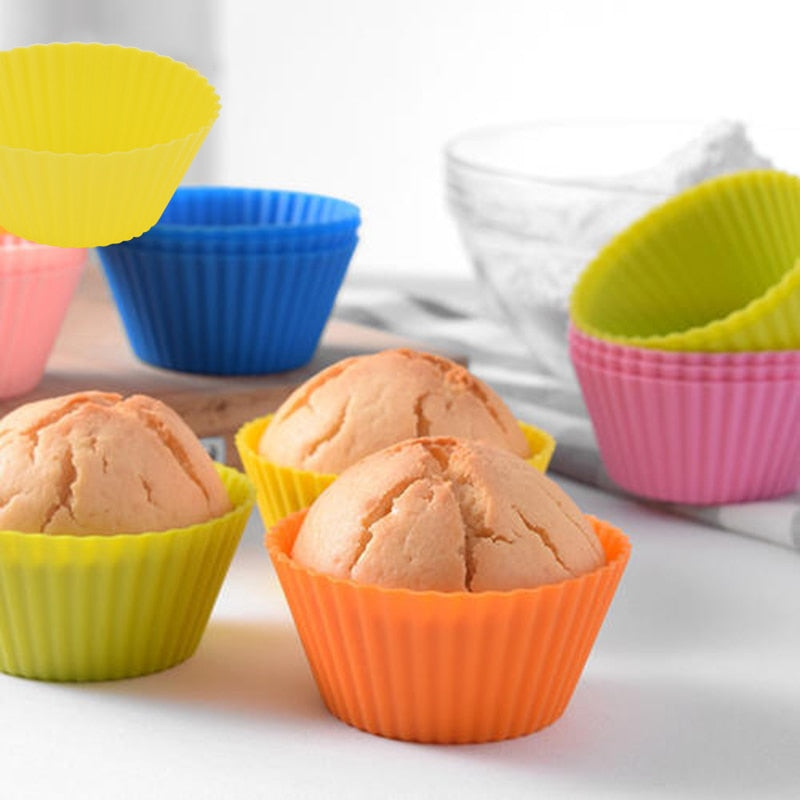 12 pcs Silicone Cupcake Baking Molds