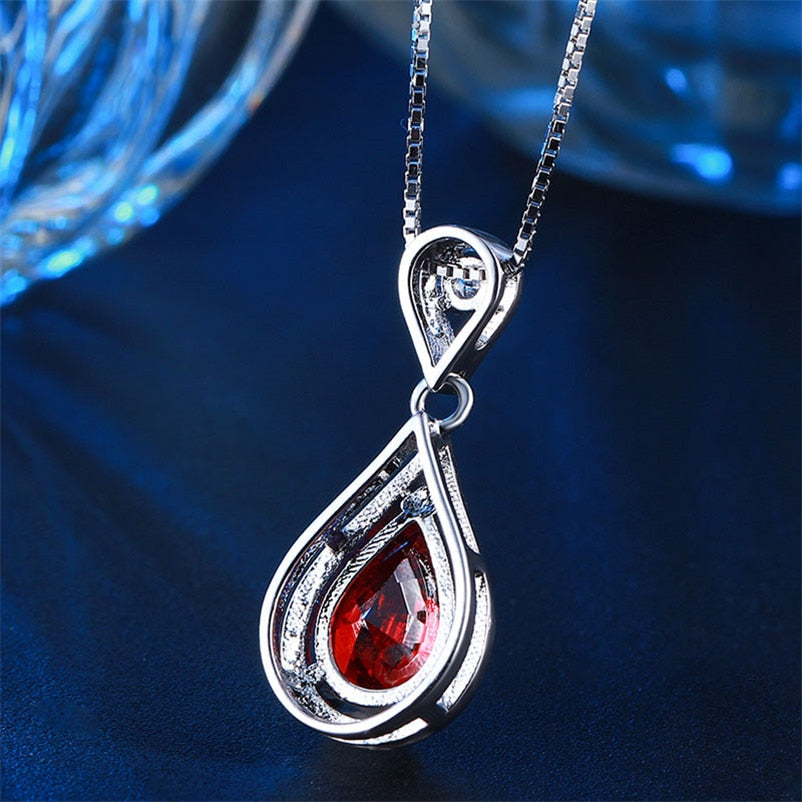 Necklace For Women Drop Shipping Luxury Red Stone Beautiful Jewelry Pendents Necklace Wedding Party Accessories N005