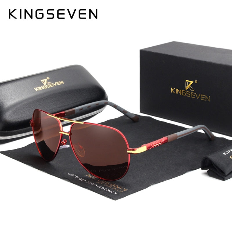 KINGSEVEN Brand Men&#39;s Aluminum Magnesium Sun Glasses Polarized UV400 Sun Glasses oculos Male Eyewear Sunglasses For Men N725