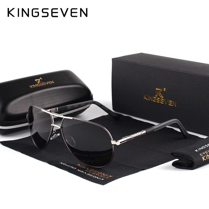 KINGSEVEN Brand Men&#39;s Aluminum Magnesium Sun Glasses Polarized UV400 Sun Glasses oculos Male Eyewear Sunglasses For Men N725