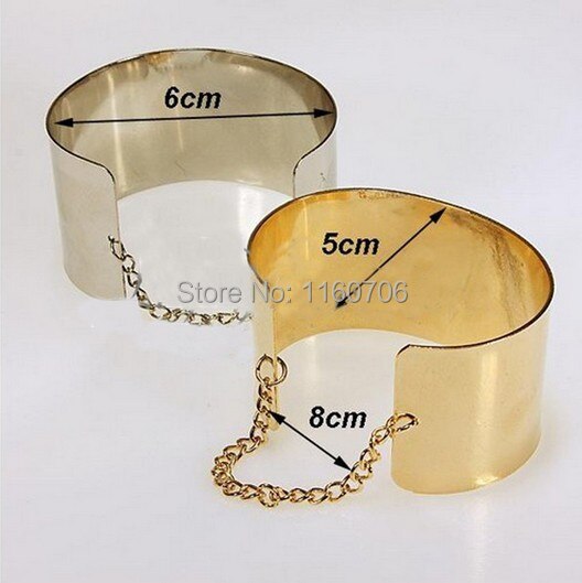 KMVEXO 2020 Fashion Metallic Gold Color Chained Wide Bracelets Bangles for Women Men Jewelry Cuff Bracelets