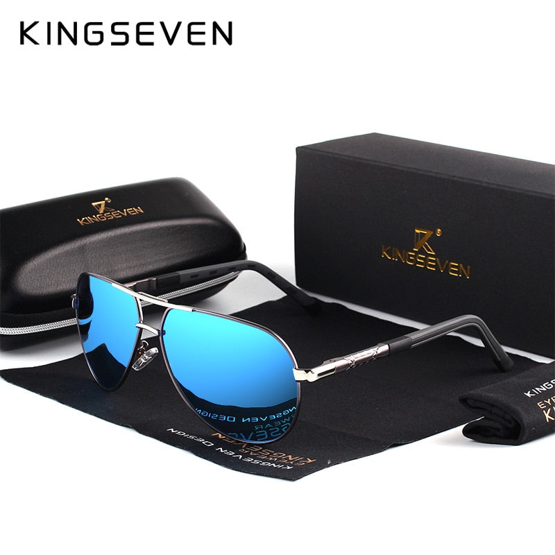 KINGSEVEN Brand Men&#39;s Aluminum Magnesium Sun Glasses Polarized UV400 Sun Glasses oculos Male Eyewear Sunglasses For Men N725