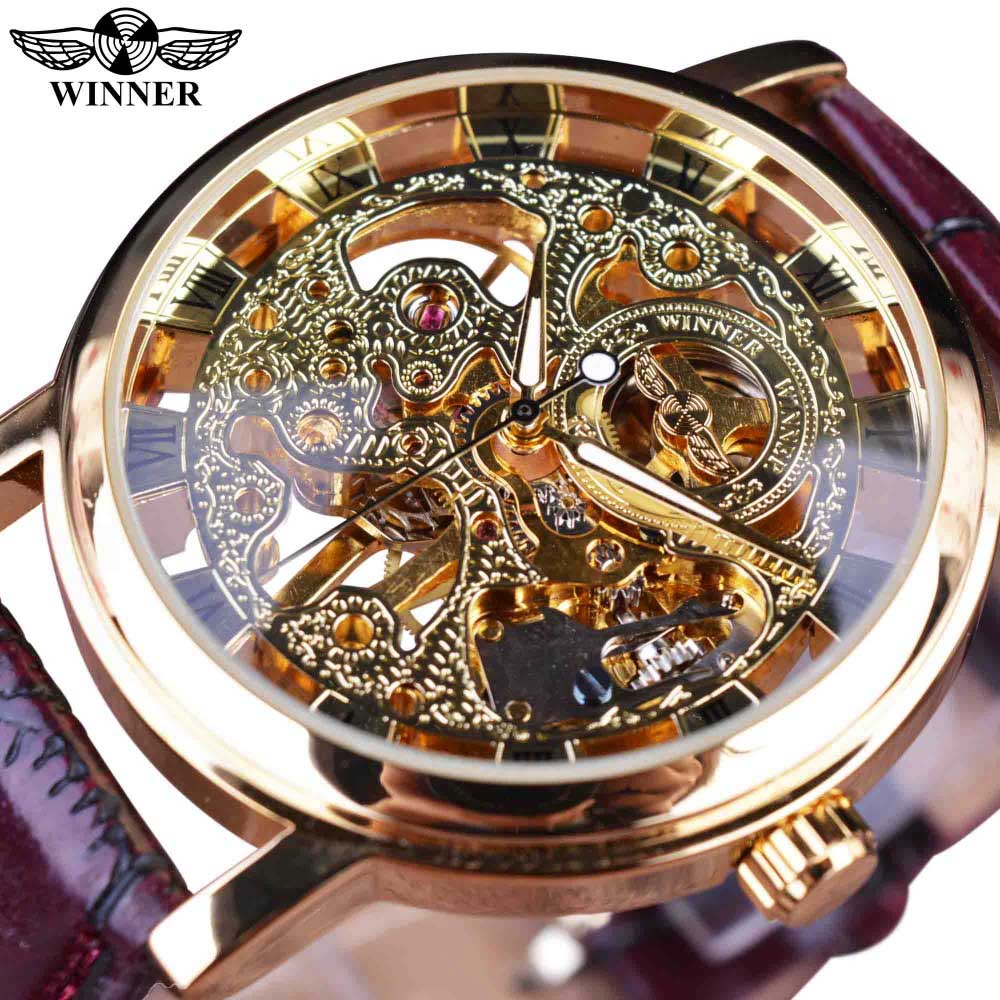 Transparent Golden Case Luxury Men's Watch