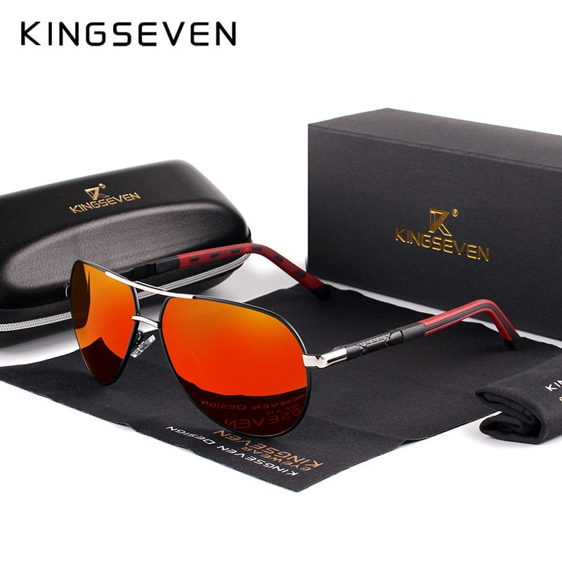 KINGSEVEN Brand Men&#39;s Aluminum Magnesium Sun Glasses Polarized UV400 Sun Glasses oculos Male Eyewear Sunglasses For Men N725