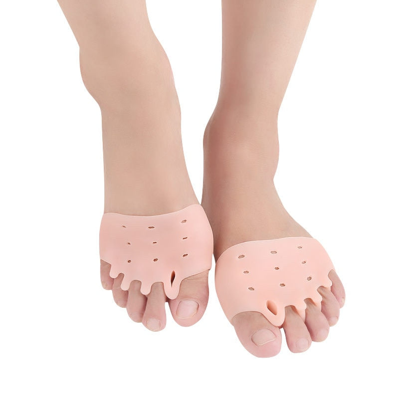 2pcs=1pair Toe Separator Hallux Valgus Corrector Finger Bunion Orthotics Protector Overlapping Forefoot Pad Foot Care Pedicure