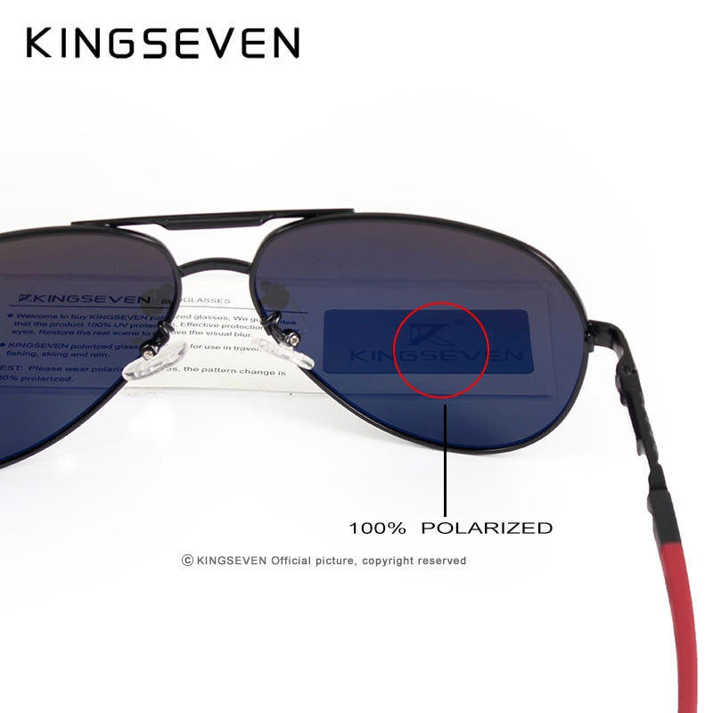 KINGSEVEN Brand Men&#39;s Aluminum Magnesium Sun Glasses Polarized UV400 Sun Glasses oculos Male Eyewear Sunglasses For Men N725