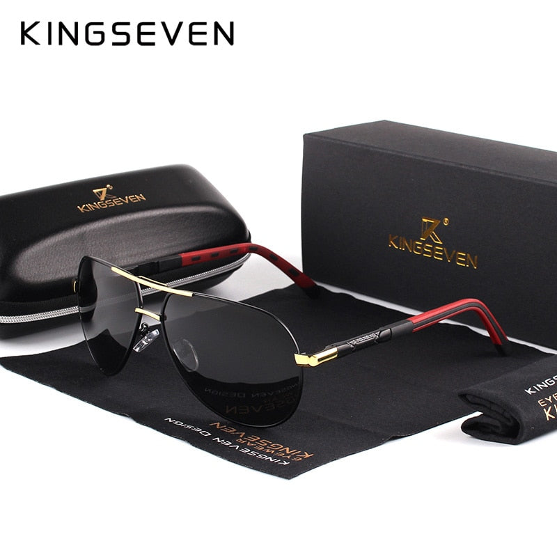 KINGSEVEN Brand Men&#39;s Aluminum Magnesium Sun Glasses Polarized UV400 Sun Glasses oculos Male Eyewear Sunglasses For Men N725