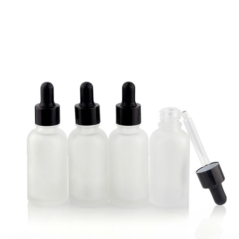 12 x 5ml 10ml 15ml 30ml 50ml 100ml Frost Glass Dropper Bottle Empty Cosmetic Packaging Container Vials Essential Oil Bottles