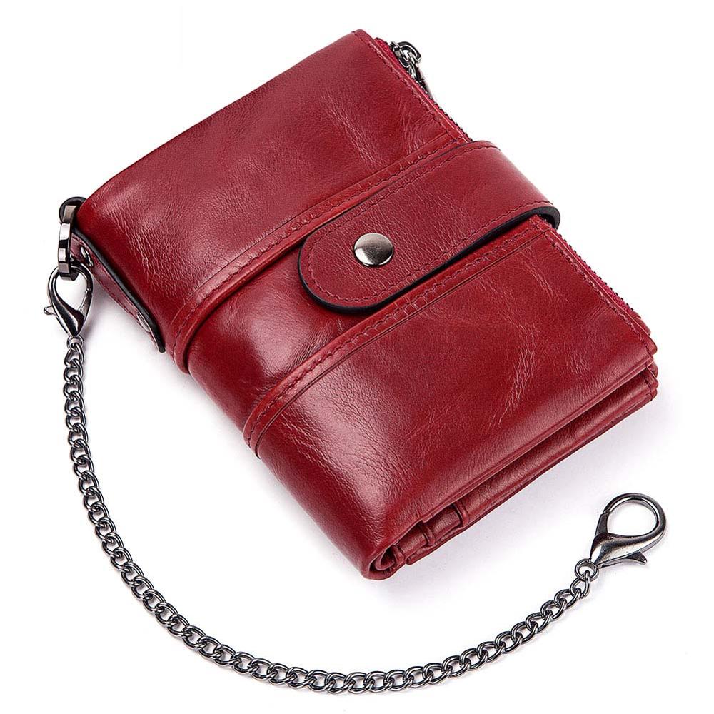 KAVIS 100% Genuine Leather Rfid Wallet Men Crazy Horse Wallets Coin Purse Short Male Money Bag Quality Designer Mini Walet Small