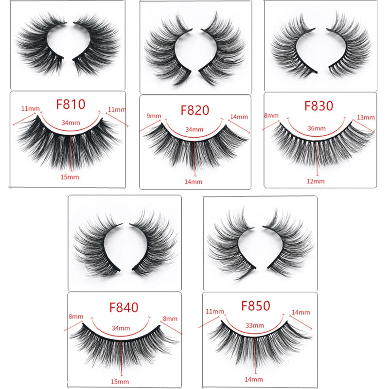 5 Pairs Mink EyeLashes 3D False Lashes winged Thick Makeup EyeLash Dramatic Lashes Natural fake eyelashes Soft mink Lashes G800