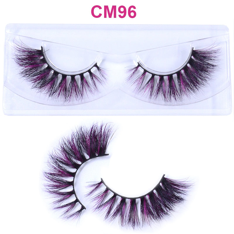 OKAYLASH 3D 6D False Colored Eyelashes Natural Real Mink fluffy Style  Eye lash Extension Makeup Cosplay Colorful Eyelash