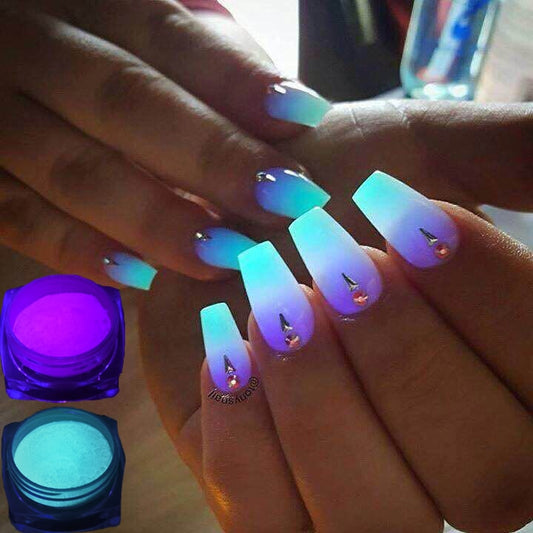 Neon Phosphor Powder, Glow in the Dark Powder, Nail Glitter 10 Colors