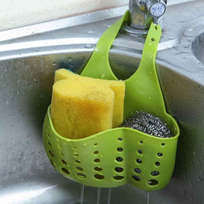 Kitchen Drain Basket Draining Rack Sink Sponge Holder Kitchen Bathroom Storage Shelf Sink Holder Drain Basket Storage Tools