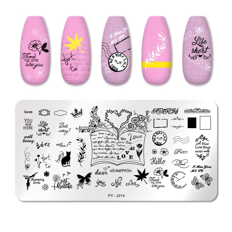 PICT YOU 12*6cm Nail Art Templates Stamping Plate Design Flower Animal Glass Temperature Lace Stamp Templates Plates Image