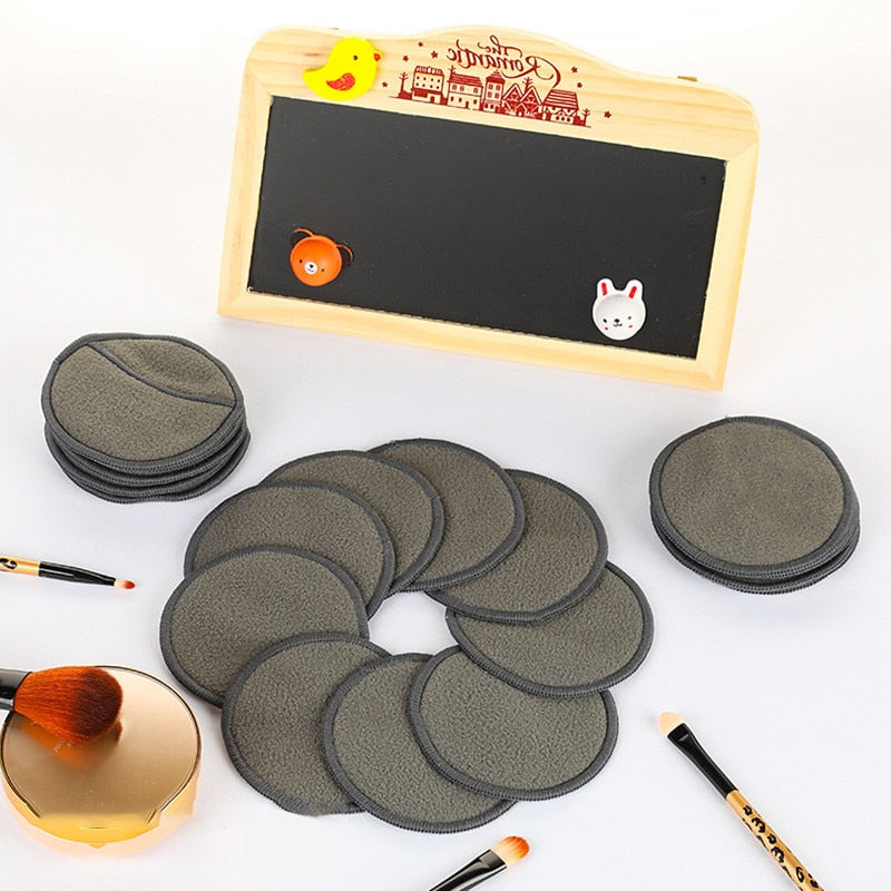 12PCS/SET Bamboo Fiber Reusable Rounds Facial Pads