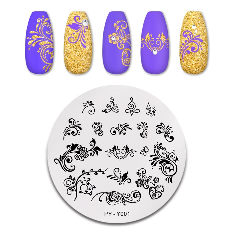 PICT YOU 12*6cm Nail Art Templates Stamping Plate Design Flower Animal Glass Temperature Lace Stamp Templates Plates Image