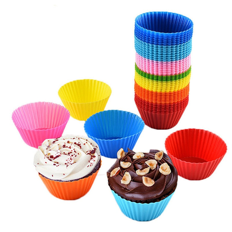 12 pcs Silicone Cupcake Baking Molds