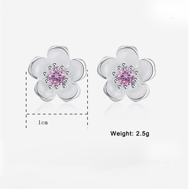 XIYANIKE Silver Color  Handmade Flower Crystal Stud Earrings For Women Multi-Color Charm Zircon Small Ear Hoops Jewelry