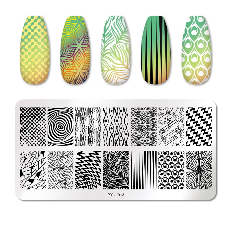 PICT YOU 12*6cm Nail Art Templates Stamping Plate Design Flower Animal Glass Temperature Lace Stamp Templates Plates Image