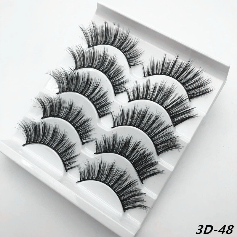 5 Pairs Mink EyeLashes 3D False Lashes winged Thick Makeup EyeLash Dramatic Lashes Natural fake eyelashes Soft mink Lashes G800