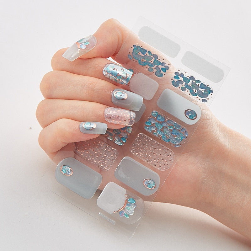 Two Sorts 0f Nail Stickers Glitter Series Novidades Designer Nail Decals Nails Art Decoration Nailart Sticker Nail Strips