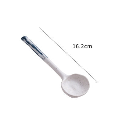 Ceramic Soup Spoon Japanese Tableware Eating Spoon Creative Long handle Spoons Kitchen Cooking Utensil Tool Teaspoon For Kicthen