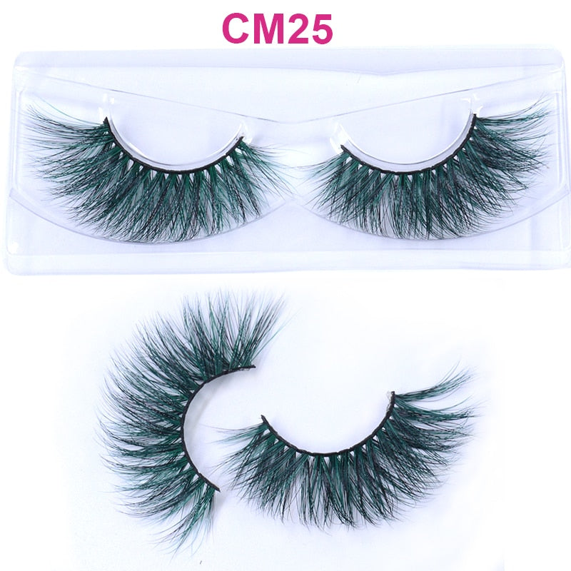 OKAYLASH 3D 6D False Colored Eyelashes Natural Real Mink fluffy Style  Eye lash Extension Makeup Cosplay Colorful Eyelash