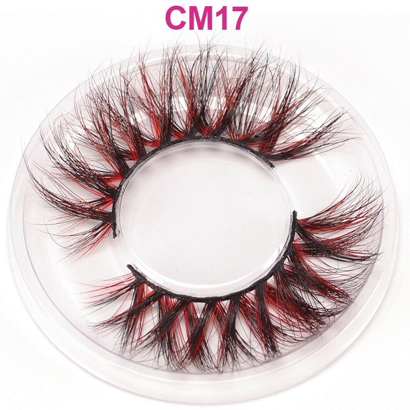 OKAYLASH 3D 6D False Colored Eyelashes Natural Real Mink fluffy Style  Eye lash Extension Makeup Cosplay Colorful Eyelash