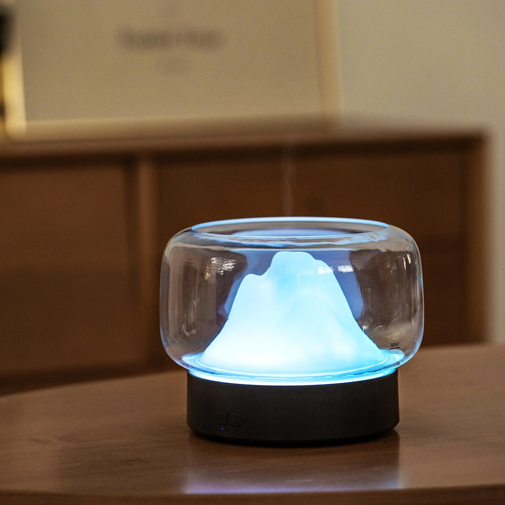 BPA Free Aroma Diffuser 400ML Moutain View Essential Oil Aromatherapy Difusor With Warm and Color LED Lamp Humidificador