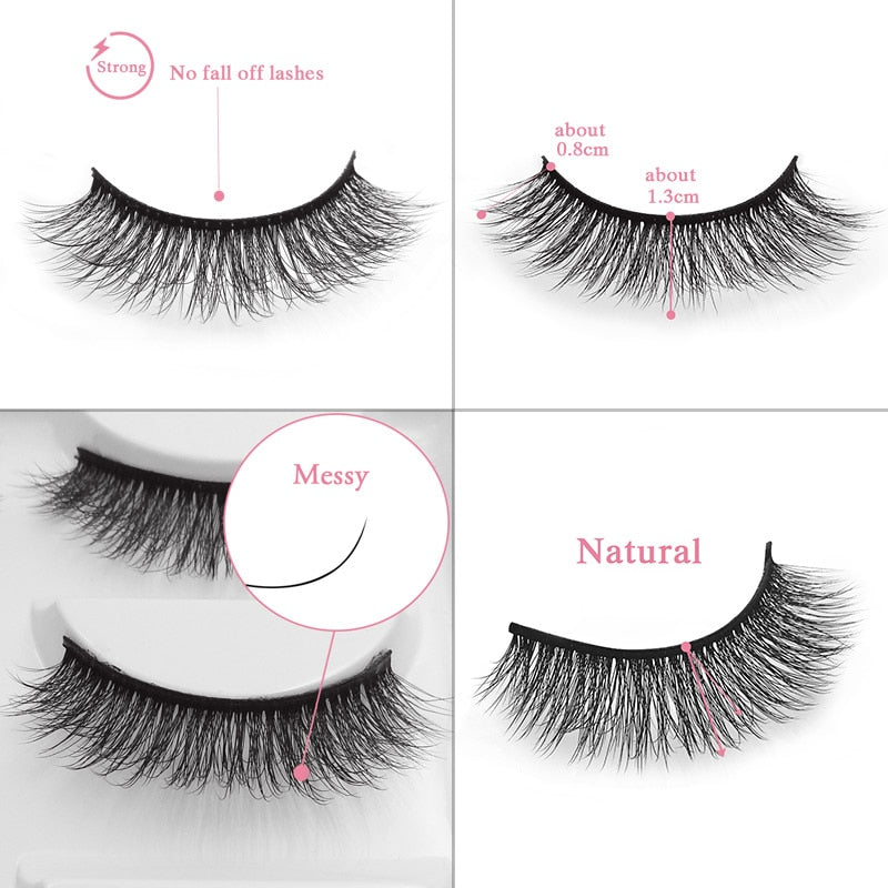 5 Pairs Mink EyeLashes 3D False Lashes winged Thick Makeup EyeLash Dramatic Lashes Natural fake eyelashes Soft mink Lashes G800