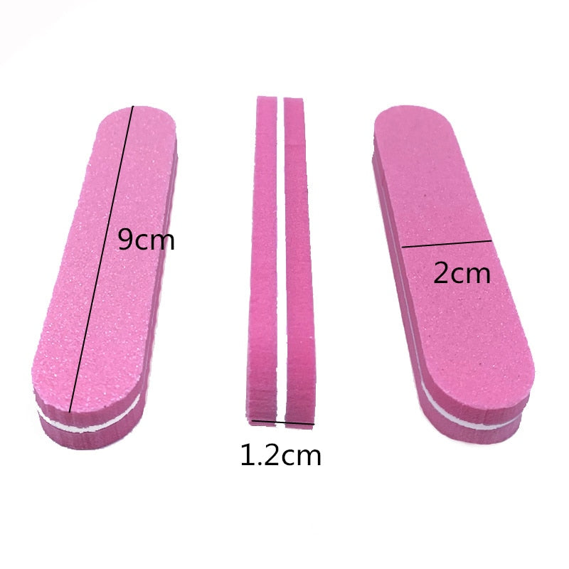 120Pcs/Lot Nail File Choose Buffer Block 100/180 Washable  Grinding Polishing Portable Beauty Professional Manicure Strong Thick