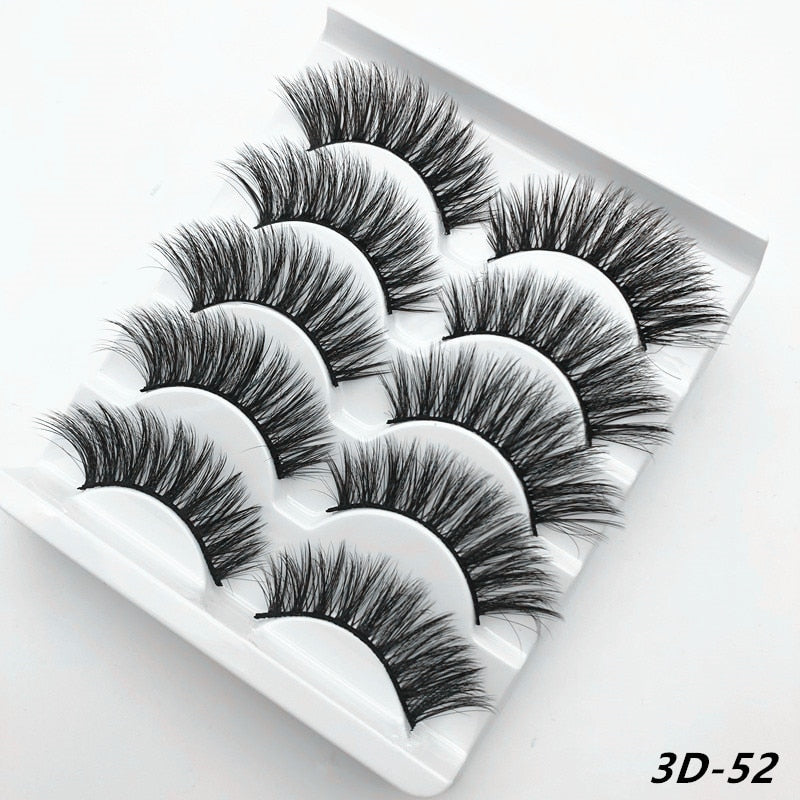 5 Pairs Mink EyeLashes 3D False Lashes winged Thick Makeup EyeLash Dramatic Lashes Natural fake eyelashes Soft mink Lashes G800