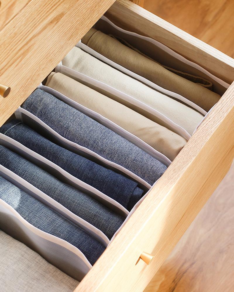 Closet Storage Organizers For Clothes Jeans Compartment Storage Items Bags Boxes Case Wardrobe Organizer Pants Drawer Divider