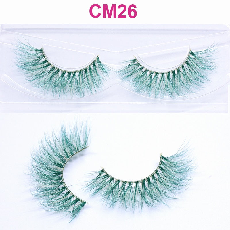 OKAYLASH 3D 6D False Colored Eyelashes Natural Real Mink fluffy Style  Eye lash Extension Makeup Cosplay Colorful Eyelash