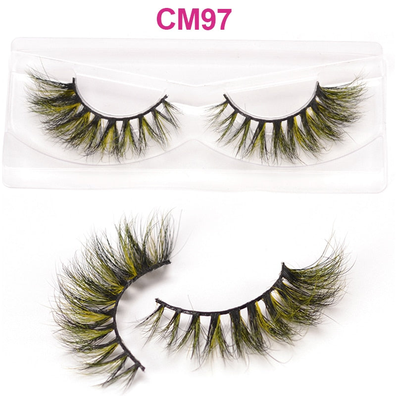 OKAYLASH 3D 6D False Colored Eyelashes Natural Real Mink fluffy Style  Eye lash Extension Makeup Cosplay Colorful Eyelash