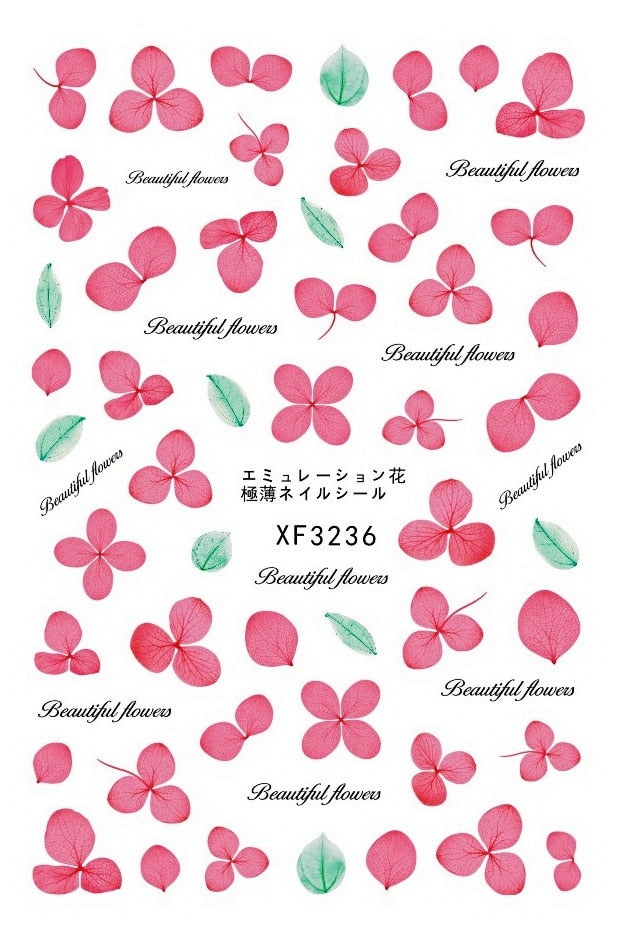 1pc Summer Fruit Strawberry Leaf Flower Flamingo Butterfly Stickers For Nails Water Transfer Watermark Beauty Nail Art Decals