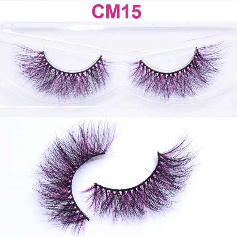 OKAYLASH 3D 6D False Colored Eyelashes Natural Real Mink fluffy Style  Eye lash Extension Makeup Cosplay Colorful Eyelash