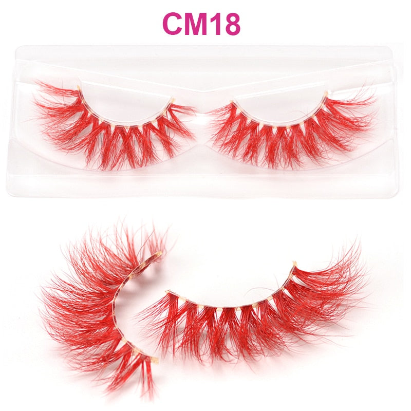 OKAYLASH 3D 6D False Colored Eyelashes Natural Real Mink fluffy Style  Eye lash Extension Makeup Cosplay Colorful Eyelash